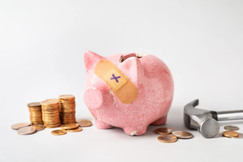 broken piggy bank