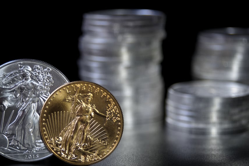 gold and silver coins