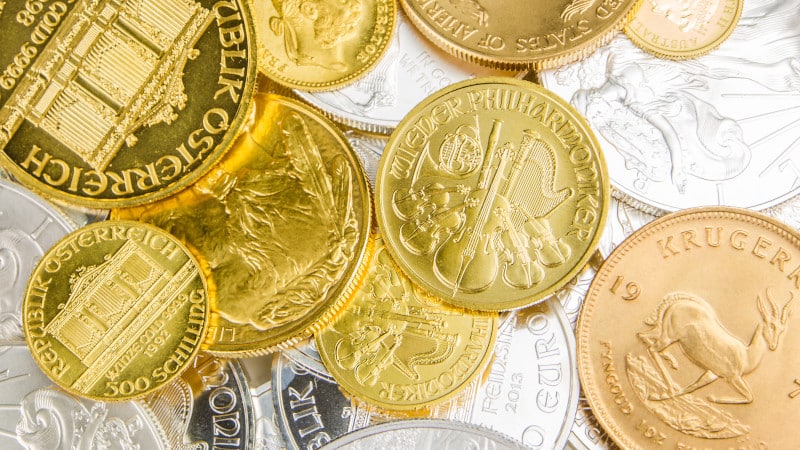 gold and silver coins