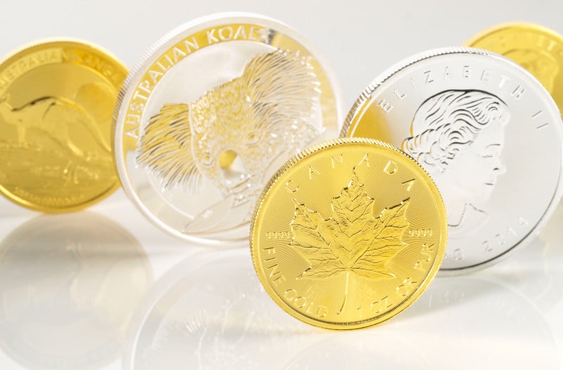 gold and silver coins